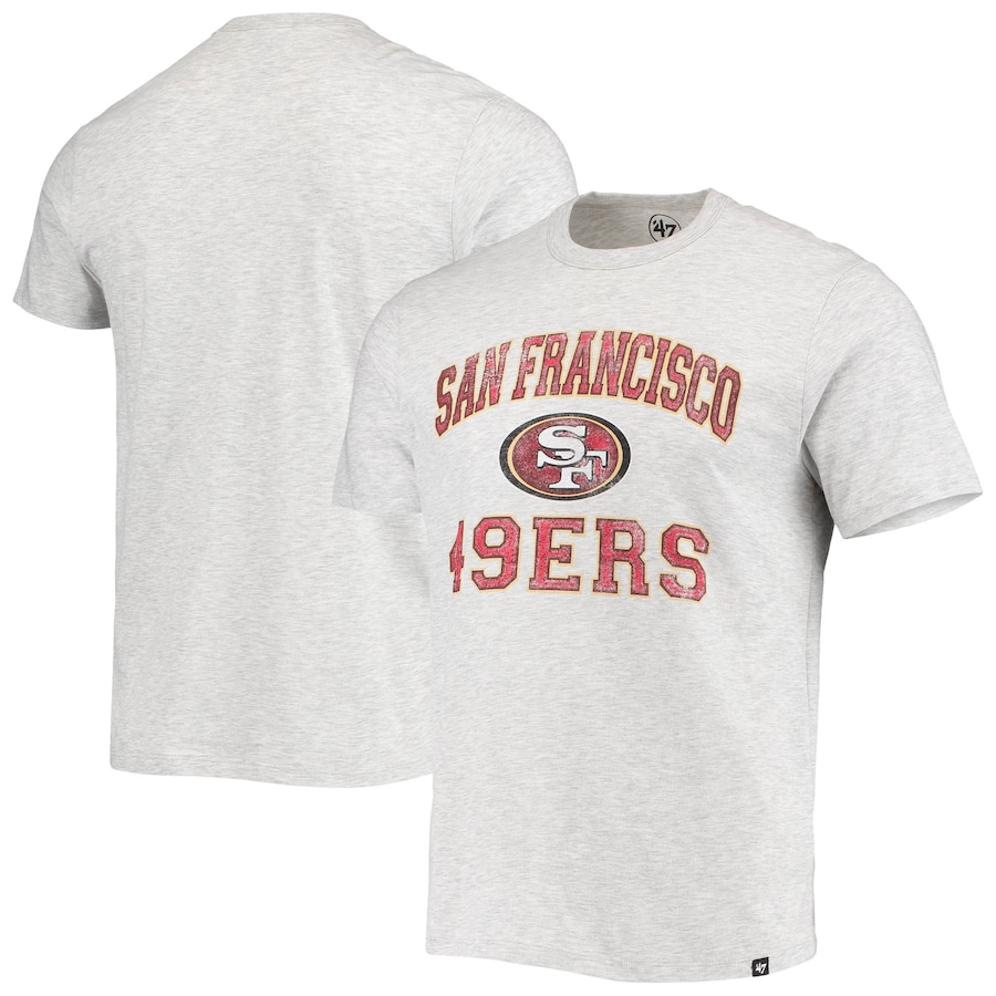 San Francisco 49ers '47 Heathered Gray Union Arch Franklin T-Shirt - Man