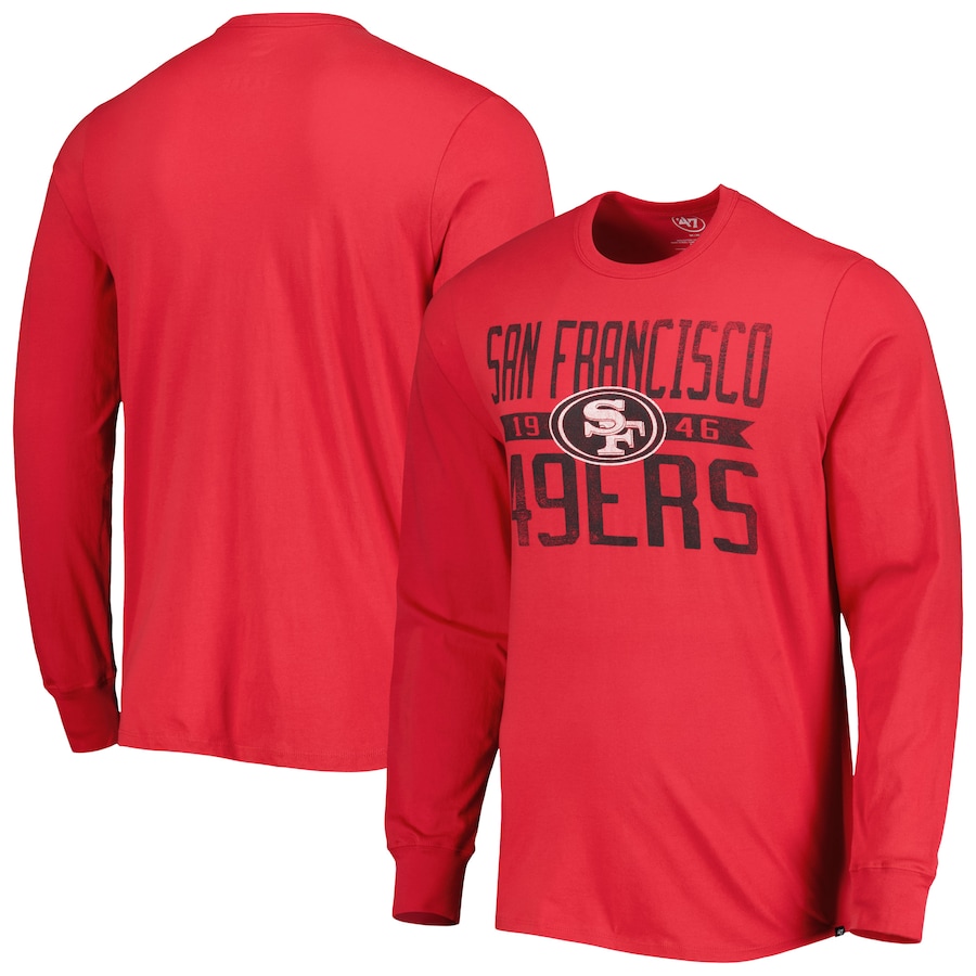 San Francisco 49ers '47 Scarlet Brand Wide Out Franklin Long Sleeve T-Shirt - Man