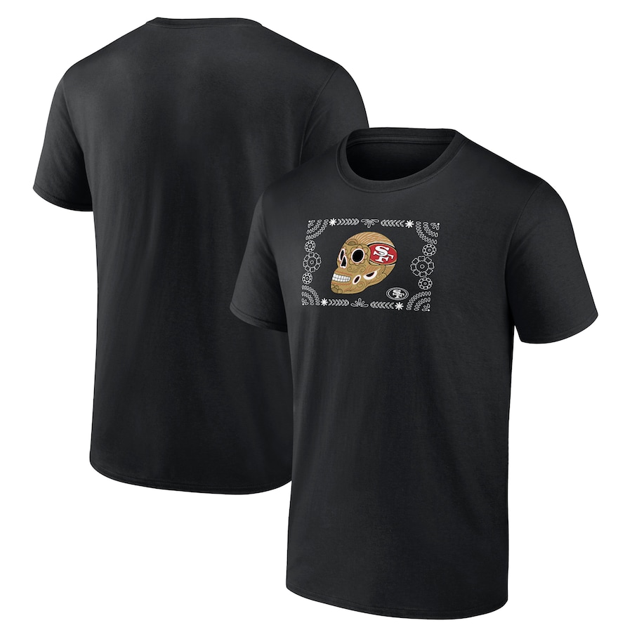 San Francisco 49ers Black Sugar Skull T-Shirt - Man San Francisco 49ers Black Sugar Skull T-Shirt - Man