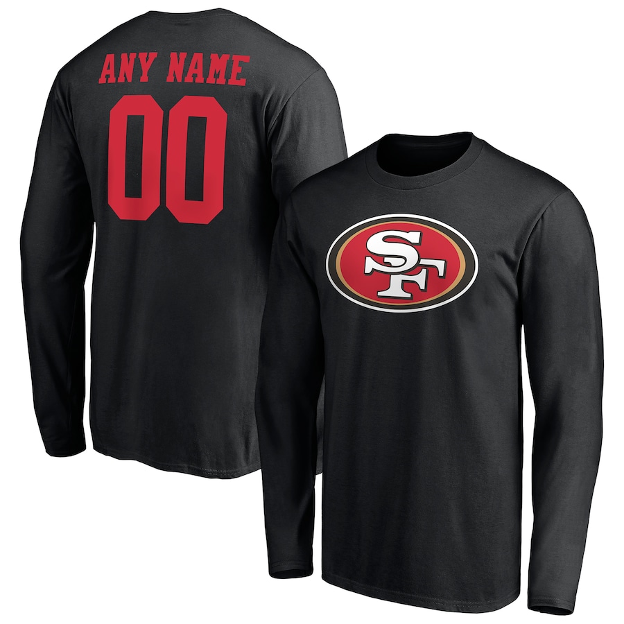 San Francisco 49ers Black Team Authentic Logo Personalized Name & Number Long Sleeve T-Shirt - Man San Francisco 49ers Black Team Authentic Logo Personalized Name & Number Long Sleeve T-Shirt - Man