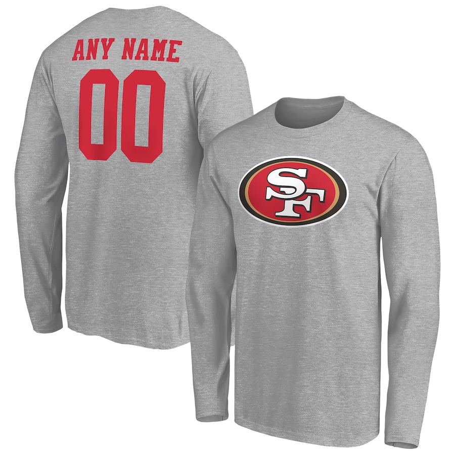 San Francisco 49ers Gray Team Authentic Custom Long Sleeve T-Shirt - Man San Francisco 49ers Gray Team Authentic Custom Long Sleeve T-Shirt - Man