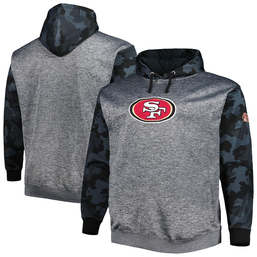 San Francisco 49ers Heather Charcoal Camo Pullover Hoodie - Man San Francisco 49ers Heather Charcoal Camo Pullover Hoodie - Man