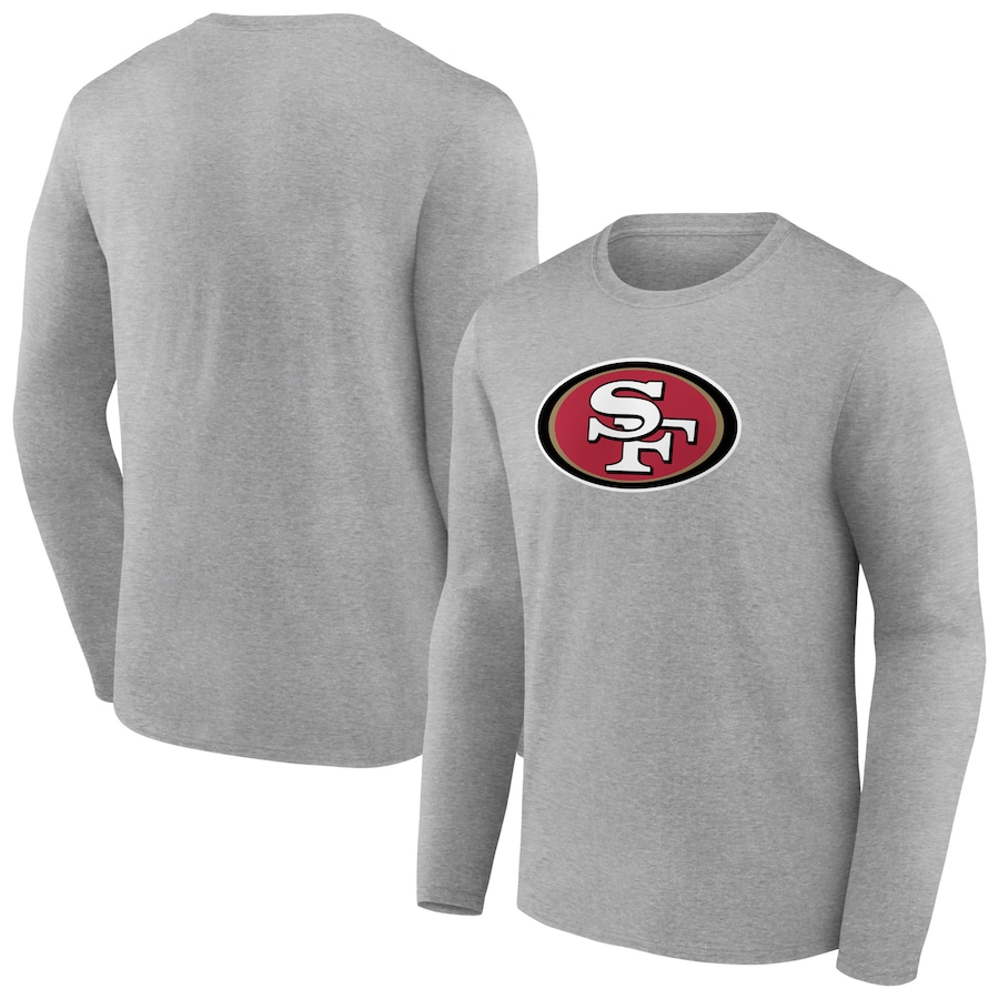 San Francisco 49ers Heather Gray Primary Team Logo Long Sleeve T-Shirt - Man San Francisco 49ers Heather Gray Primary Team Logo Long Sleeve T-Shirt - Man