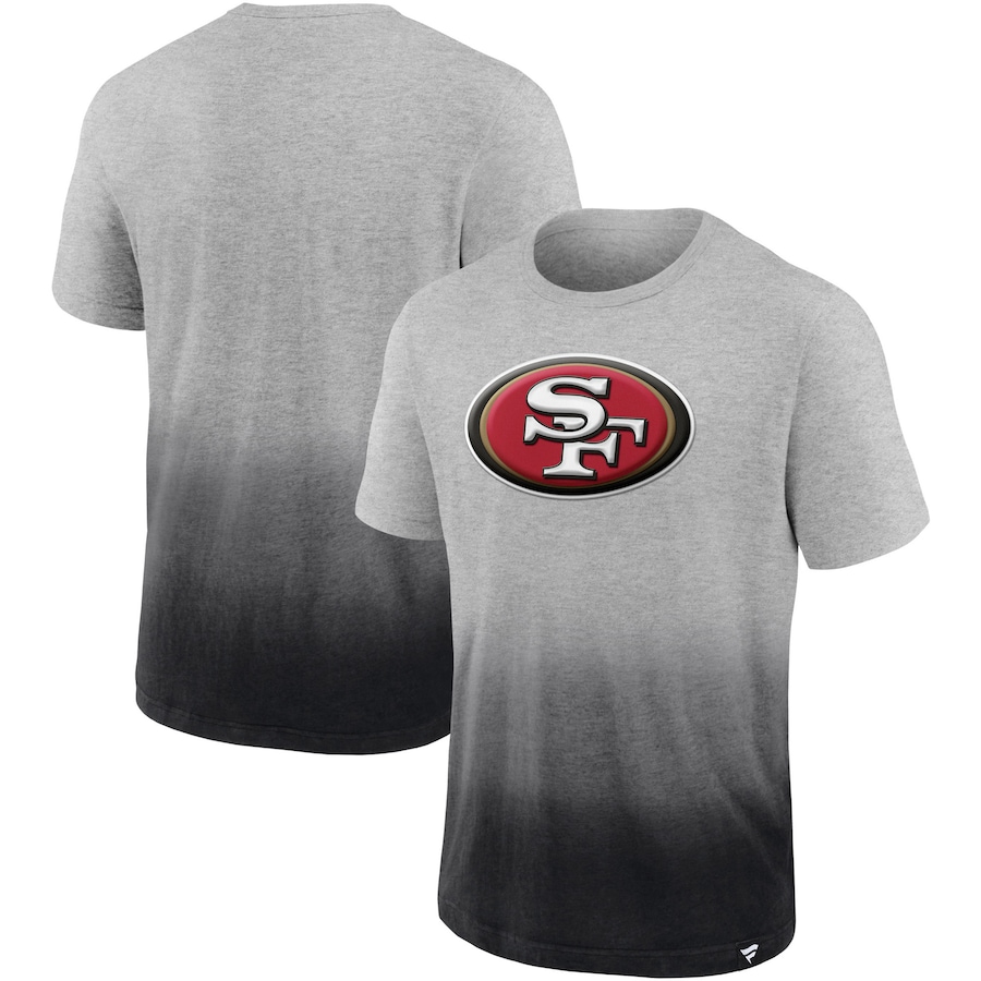 San Francisco 49ers Heathered Gray/Black Team Ombre T-Shirt - Man San Francisco 49ers Heathered Gray/Black Team Ombre T-Shirt - Man