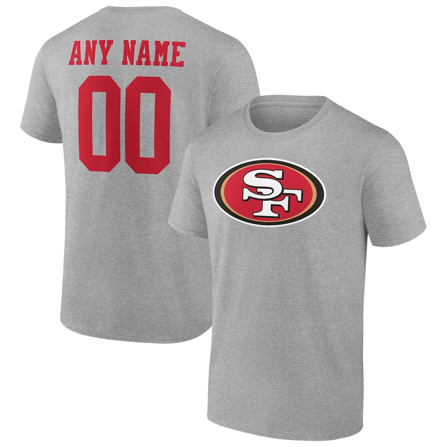 San Francisco 49ers Heathered Gray Team Authentic Custom T-Shirt - Man San Francisco 49ers Heathered Gray Team Authentic Custom T-Shirt - Man