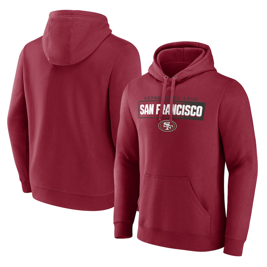 San Francisco 49ers Scarlet Down The Field Pullover Hoodie - Man San Francisco 49ers Scarlet Down The Field Pullover Hoodie - Man