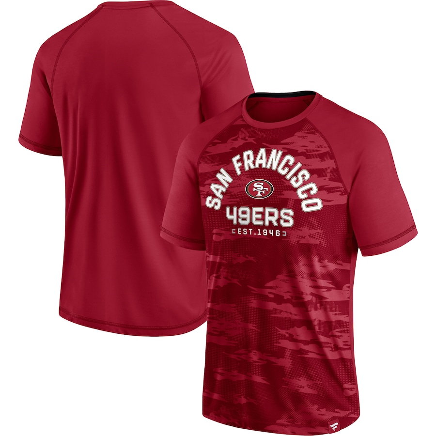 San Francisco 49ers Scarlet Hail Mary Raglan T-Shirt - Man San Francisco 49ers Scarlet Hail Mary Raglan T-Shirt - Man