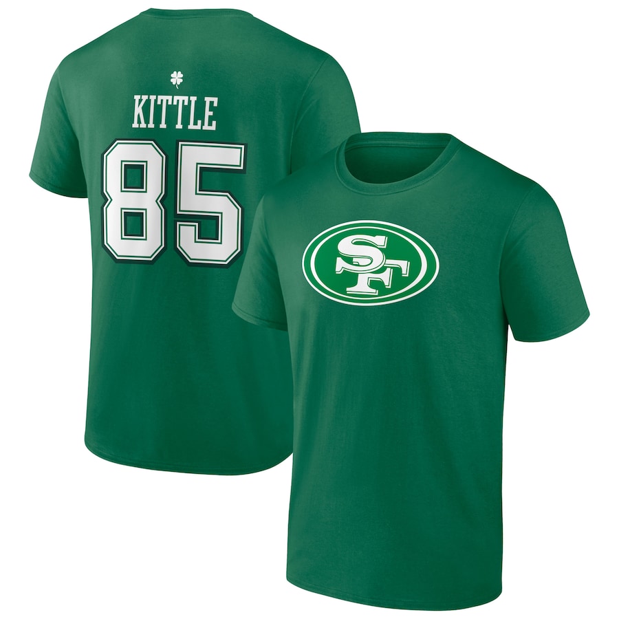 San Francisco 49ers George Kittle Green St. Patrick's Day Icon Player T-Shirt - Man