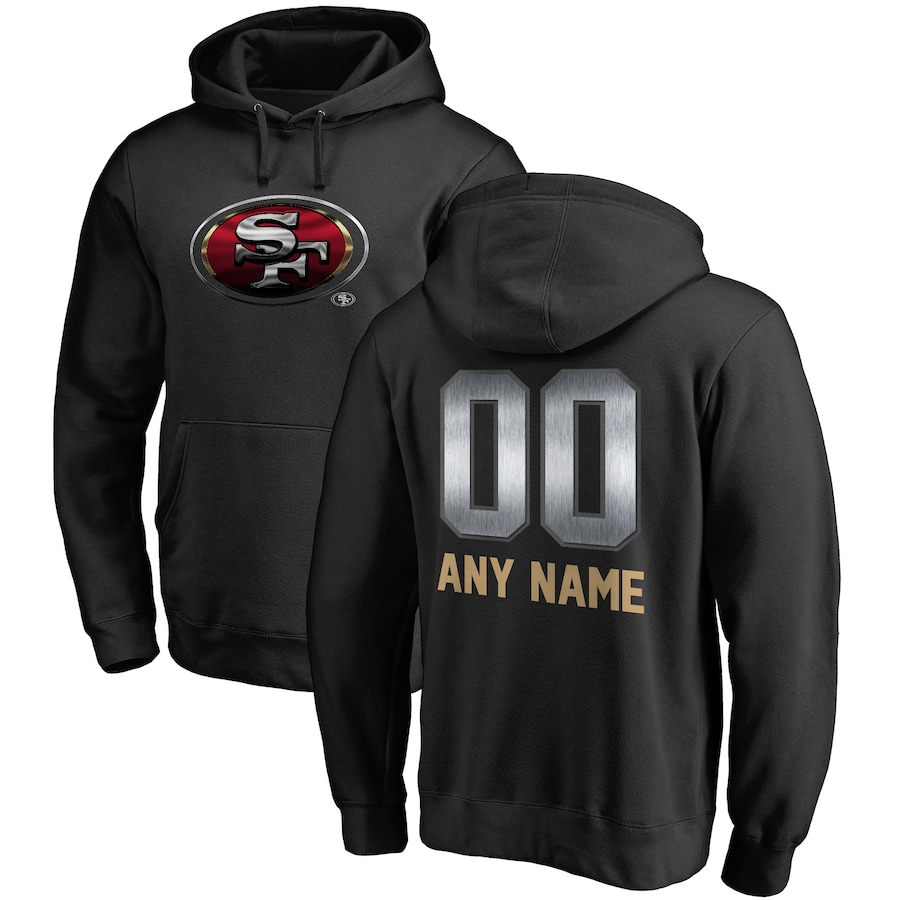 San Francisco 49ers NFL Pro Line by Black Personalized Midnight Mascot Pullover Hoodie - Man San Francisco 49ers NFL Pro Line by Black Personalized Midnight Mascot Pullover Hoodie - Man
