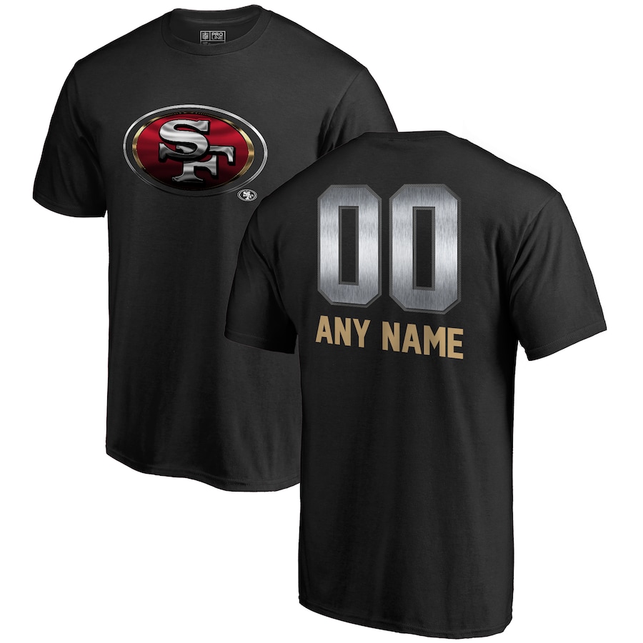 San Francisco 49ers NFL Pro Line by Black Personalized Midnight Mascot T-Shirt - Man San Francisco 49ers NFL Pro Line by Black Personalized Midnight Mascot T-Shirt - Man