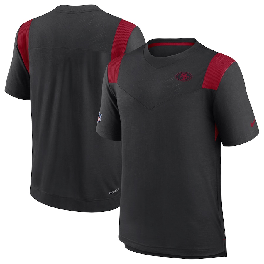 San Francisco 49ers Football Black Sideline Tonal Logo Performance Player T-Shirt - Man San Francisco 49ers Football Black Sideline Tonal Logo Performance Player T-Shirt - Man