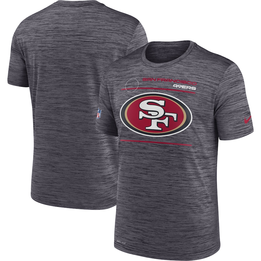 San Francisco 49ers Football Black Sideline Velocity Legend Performance T-Shirt - Man San Francisco 49ers Football Black Sideline Velocity Legend Performance T-Shirt - Man