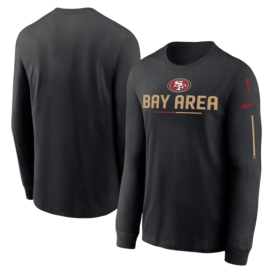 San Francisco 49ers Football Black Team Slogan Long Sleeve T-Shirt - Man San Francisco 49ers Football Black Team Slogan Long Sleeve T-Shirt - Man