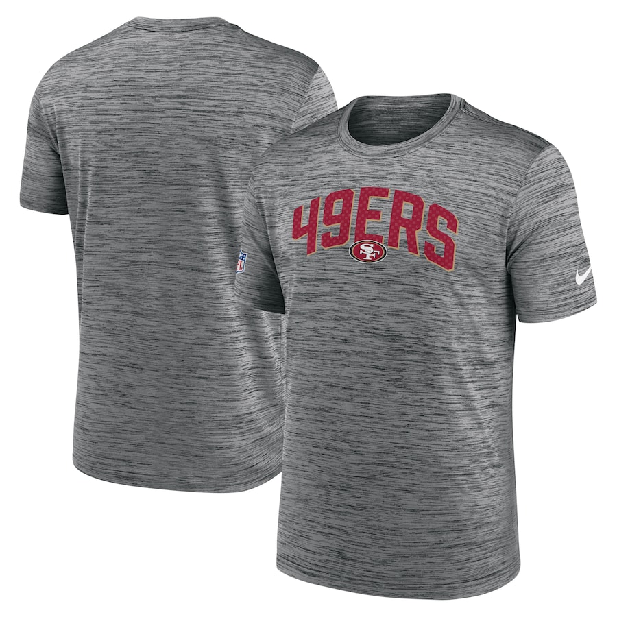San Francisco 49ers Football Gray Sideline Velocity Athletic Stack Performance T-Shirt - Man San Francisco 49ers Football Gray Sideline Velocity Athletic Stack Performance T-Shirt - Man