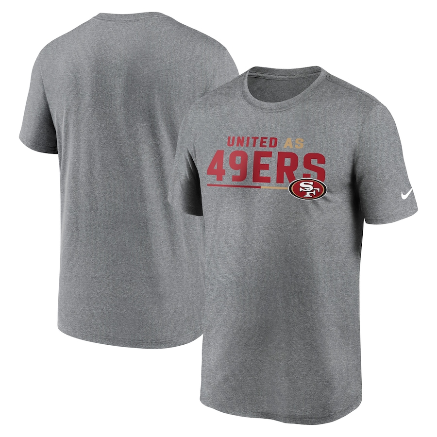 San Francisco 49ers Football Heather Gray Legend Team Shoutout Performance T-Shirt - Man San Francisco 49ers Football Heather Gray Legend Team Shoutout Performance T-Shirt - Man