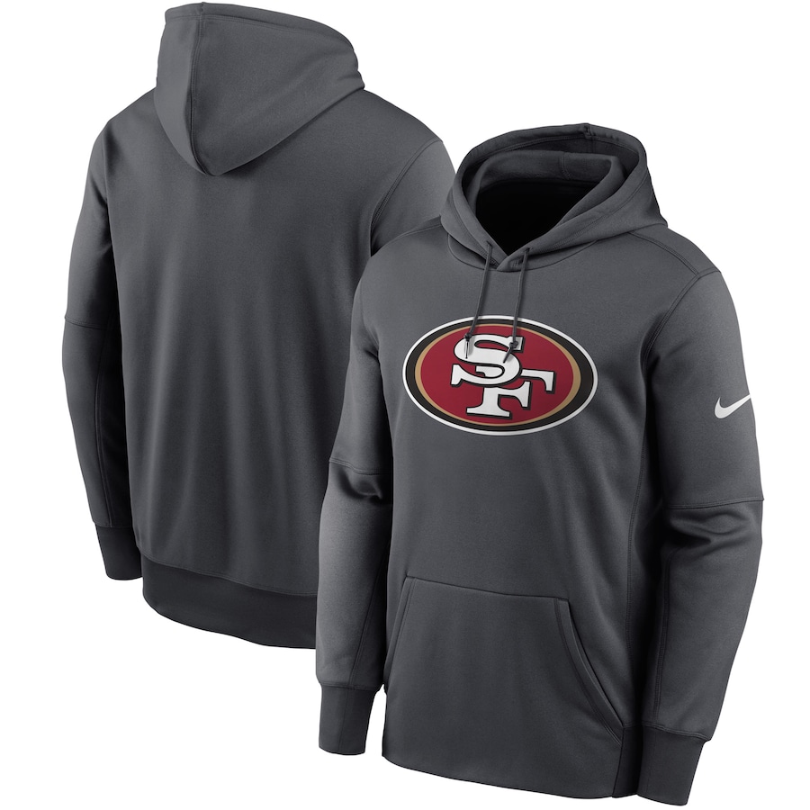 San Francisco 49ers Football Heathered Charcoal Primary Logo Therma Pullover Hoodie - Man San Francisco 49ers Football Heathered Charcoal Primary Logo Therma Pullover Hoodie - Man
