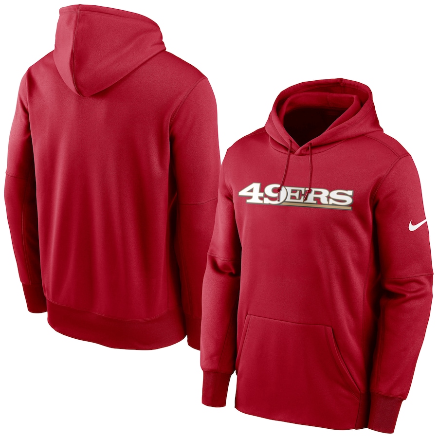San Francisco 49ers Football Scarlet Fan Gear Wordmark Performance Pullover Hoodie - Man San Francisco 49ers Football Scarlet Fan Gear Wordmark Performance Pullover Hoodie - Man