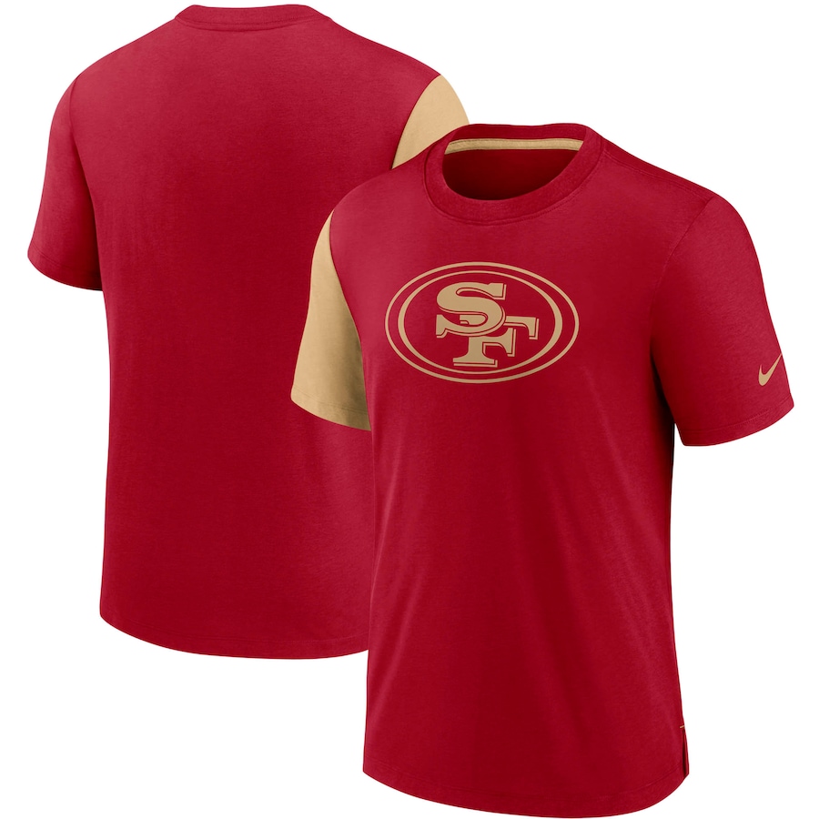 San Francisco 49ers Football Scarlet/Gold Pop Performance T-Shirt - Man San Francisco 49ers Football Scarlet/Gold Pop Performance T-Shirt - Man