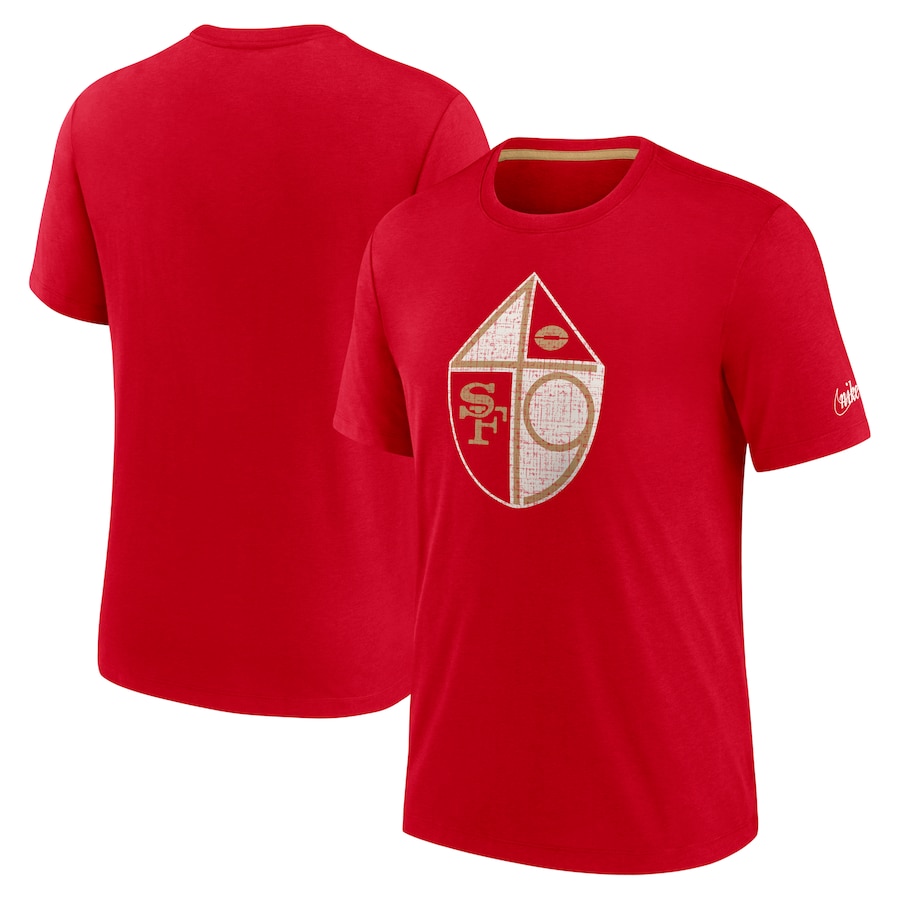 San Francisco 49ers Football Scarlet Playback Logo Tri-Blend T-Shirt - Man San Francisco 49ers Football Scarlet Playback Logo Tri-Blend T-Shirt - Man
