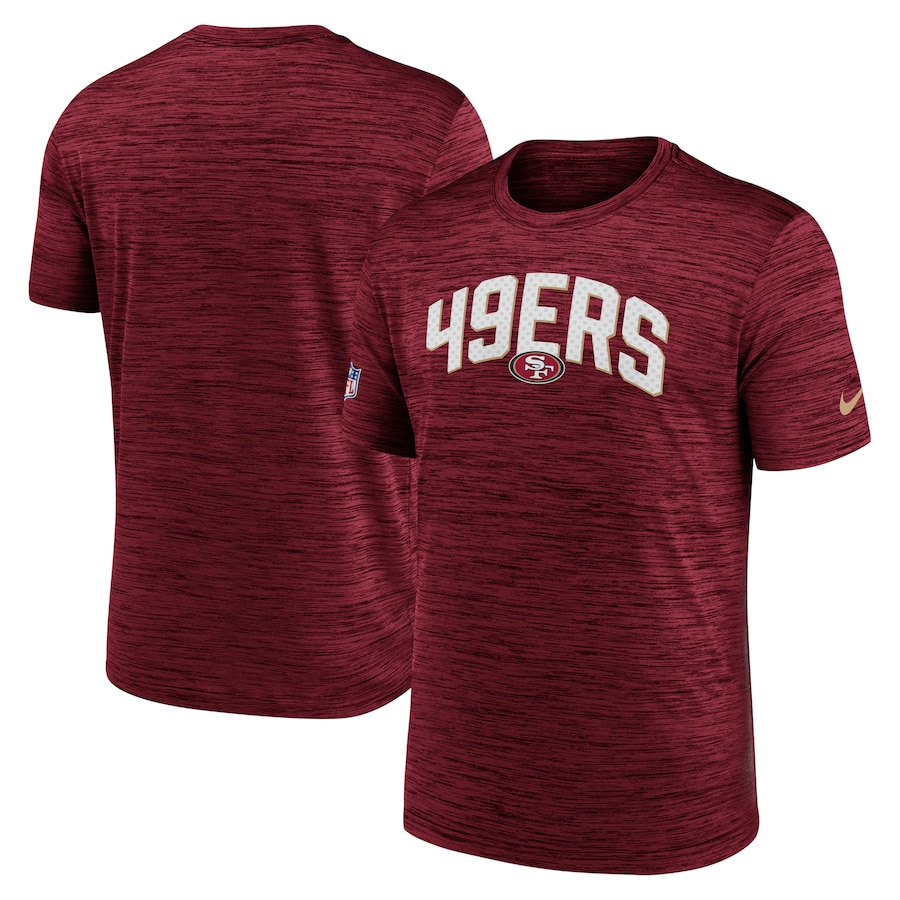 San Francisco 49ers Football Scarlet Sideline Velocity Athletic Stack Performance T-Shirt - Man San Francisco 49ers Football Scarlet Sideline Velocity Athletic Stack Performance T-Shirt - Man