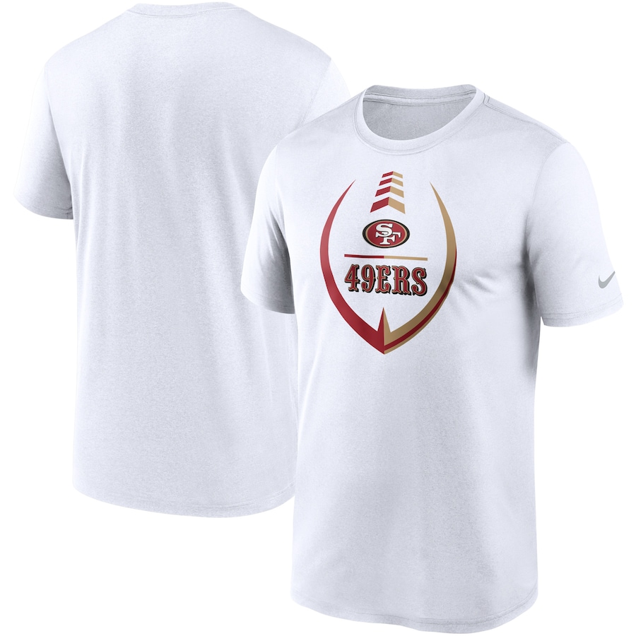 San Francisco 49ers Football White Icon Legend Performance T-Shirt - Man