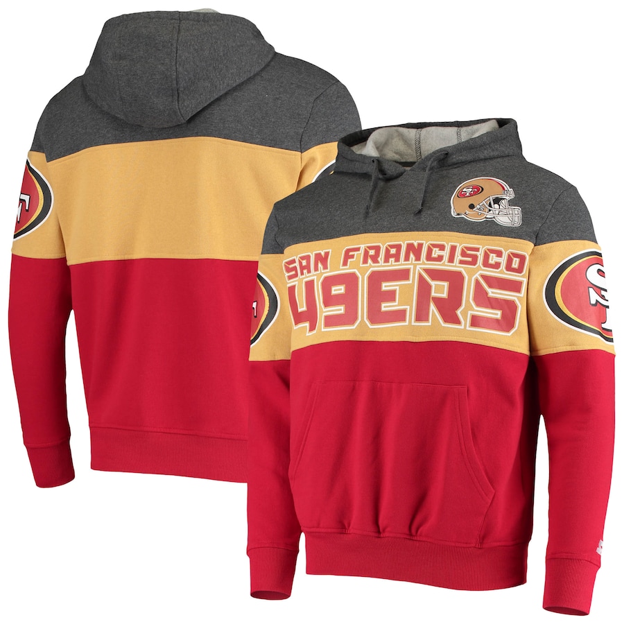 San Francisco 49ers Starter Heathered Gray/Scarlet Extreme Fireballer Pullover Hoodie - Man San Francisco 49ers Starter Heathered Gray/Scarlet Extreme Fireballer Pullover Hoodie - Man