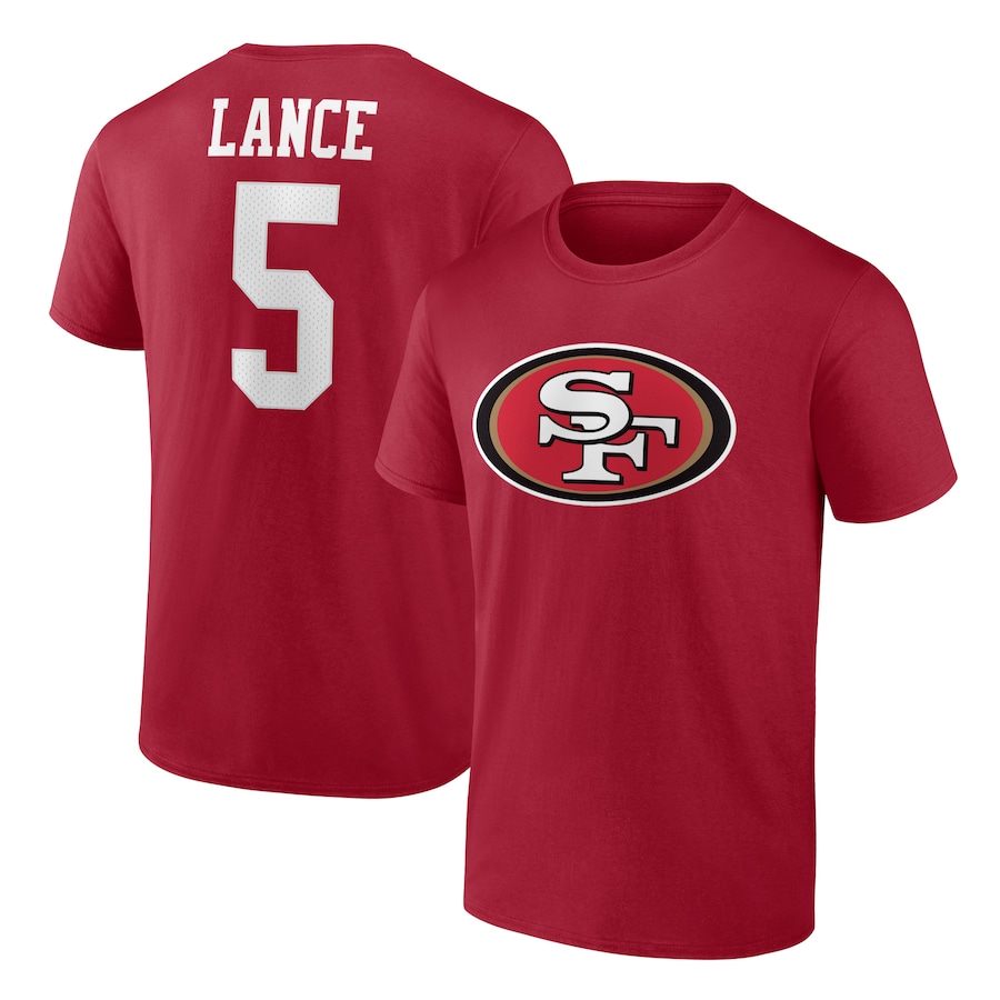San Francisco 49ers Trey Lance Scarlet Player Icon T-Shirt - Man