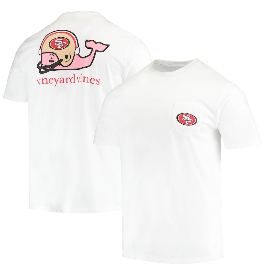 San Francisco 49ers Vineyard Vines White Team Whale Helmet T-Shirt - Man San Francisco 49ers Vineyard Vines White Team Whale Helmet T-Shirt - Man
