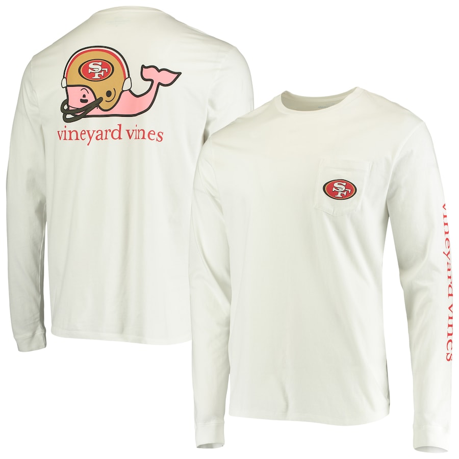 San Francisco 49ers Vineyard Vines White Whale Helmet Long Sleeve T-Shirt - Man San Francisco 49ers Vineyard Vines White Whale Helmet Long Sleeve T-Shirt - Man