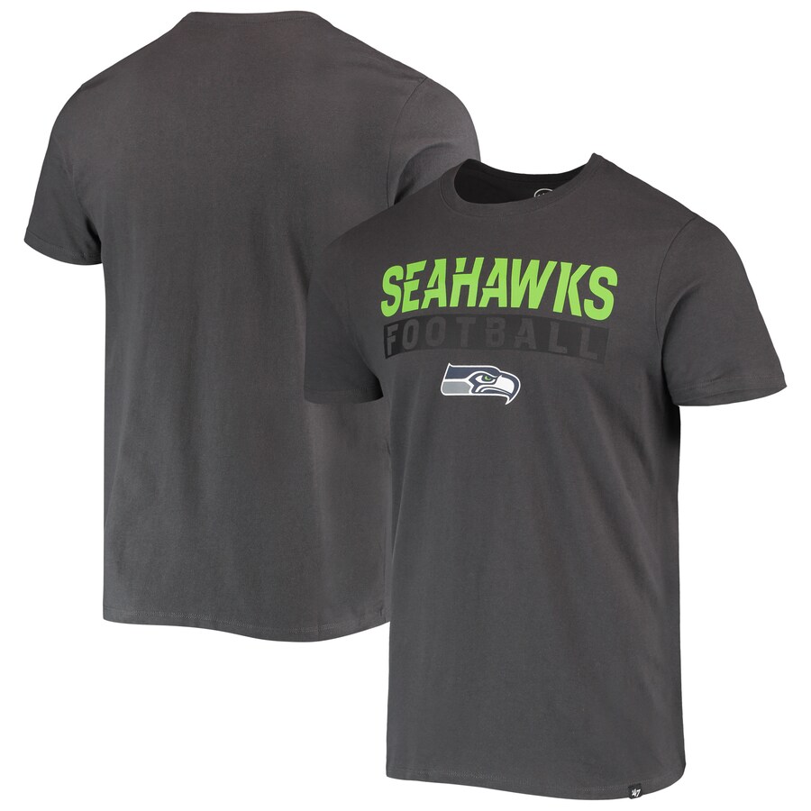 Seattle Seahawks '47 Charcoal Dark Ops Super Rival T-Shirt - Man