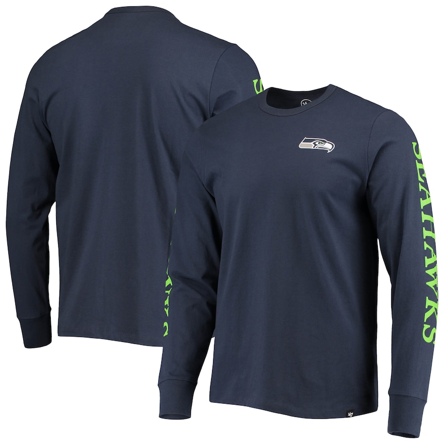Seattle Seahawks '47 College Navy Franklin Long Sleeve T-Shirt - Man