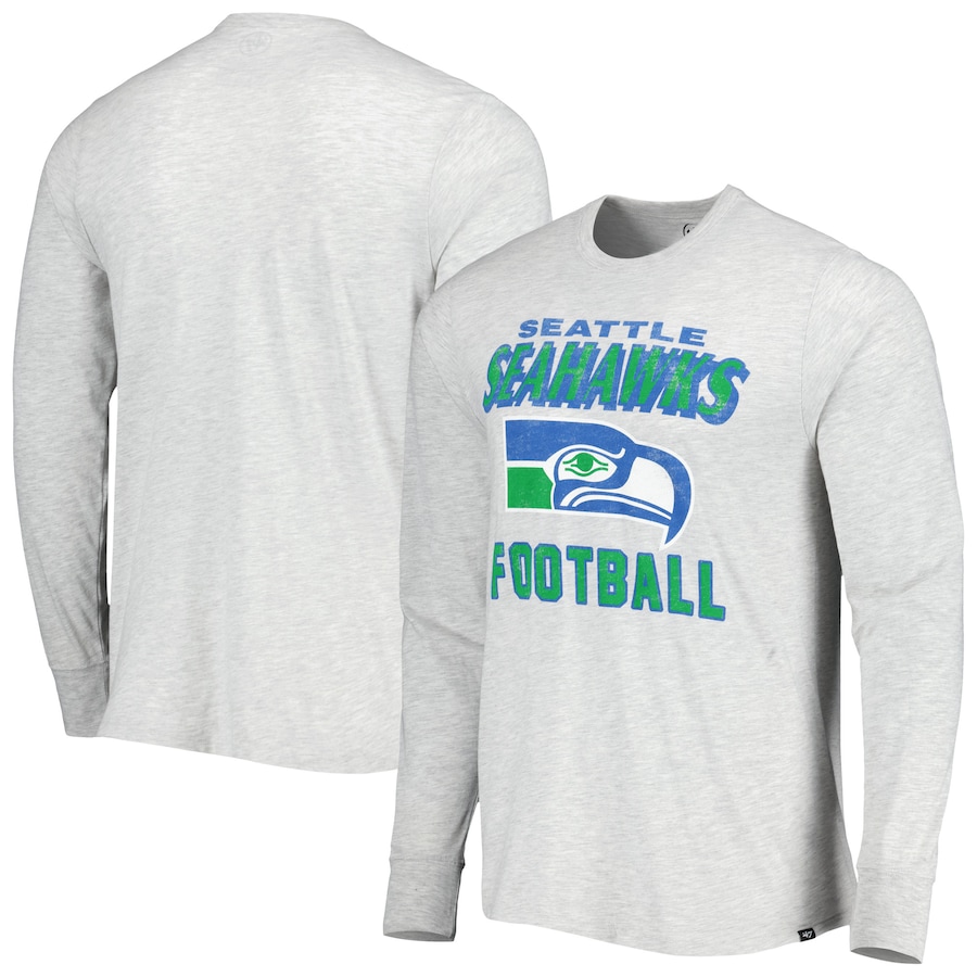 Seattle Seahawks '47 Heathered Gray Dozer Franklin Long Sleeve T-Shirt - Man