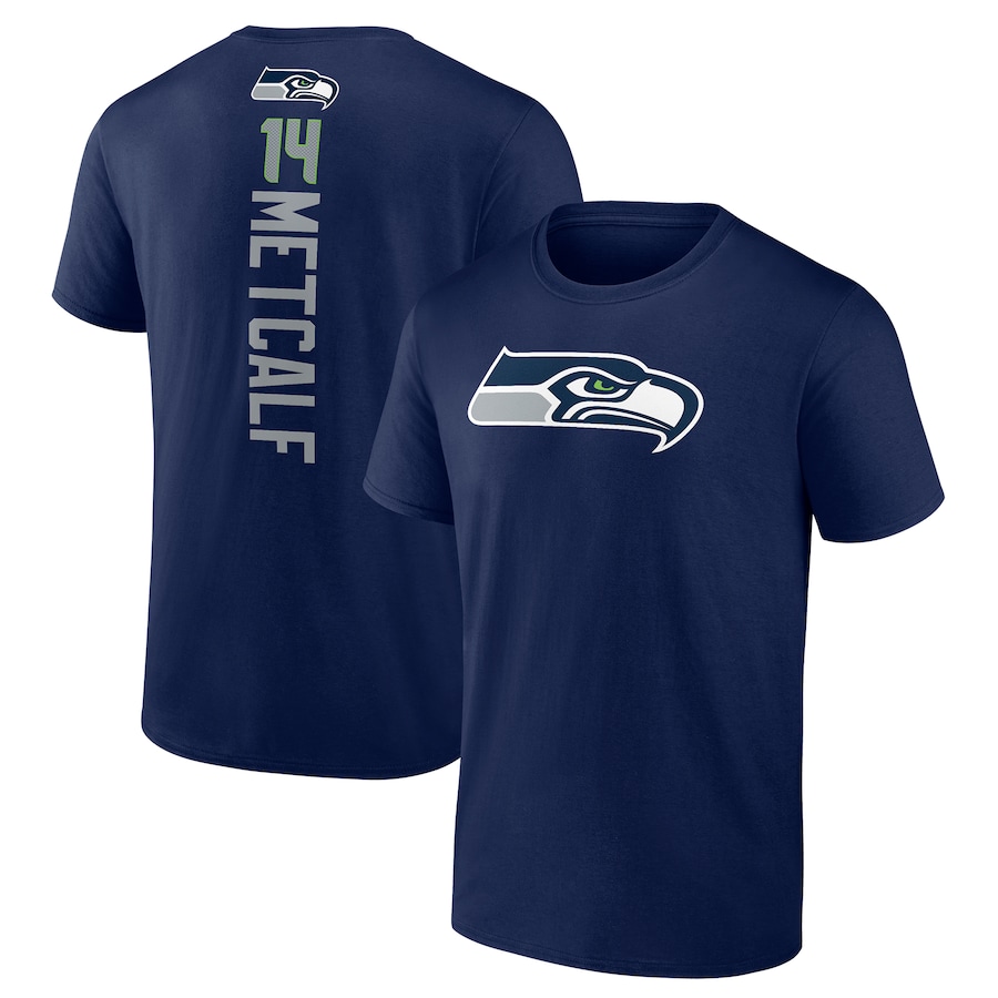 Seattle Seahawks DK Metcalf Navy Playmaker T-Shirt - Man Seattle Seahawks DK Metcalf Navy Playmaker T-Shirt - Man