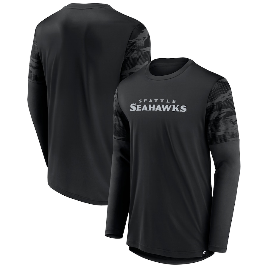 Seattle Seahawks Black Square Off Long Sleeve T-Shirt - Man