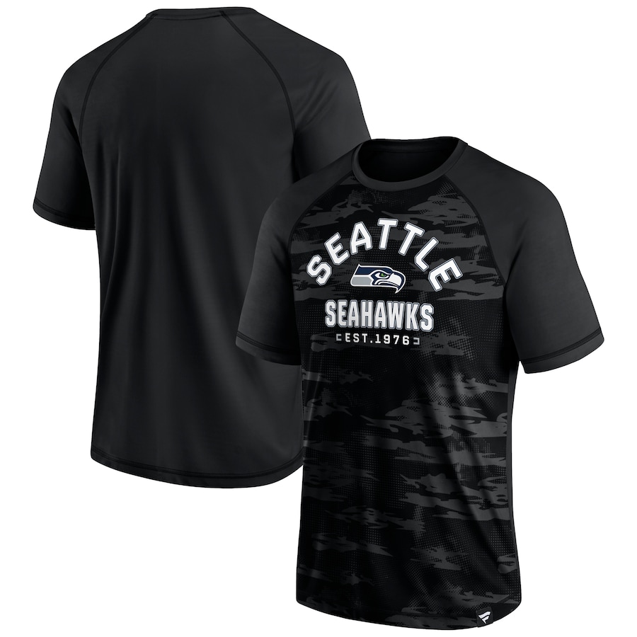 Seattle Seahawks Blackout Hail Mary Raglan T-Shirt - Man