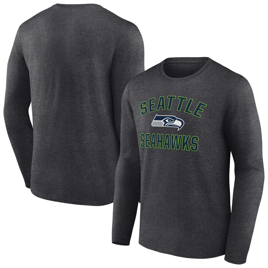 Seattle Seahawks Charcoal Victory Arch Long Sleeve T-Shirt - Man