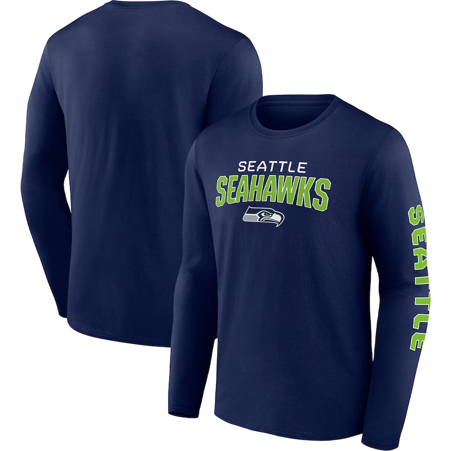Seattle Seahawks College Navy Go the Distance Long Sleeve T-Shirt - Man