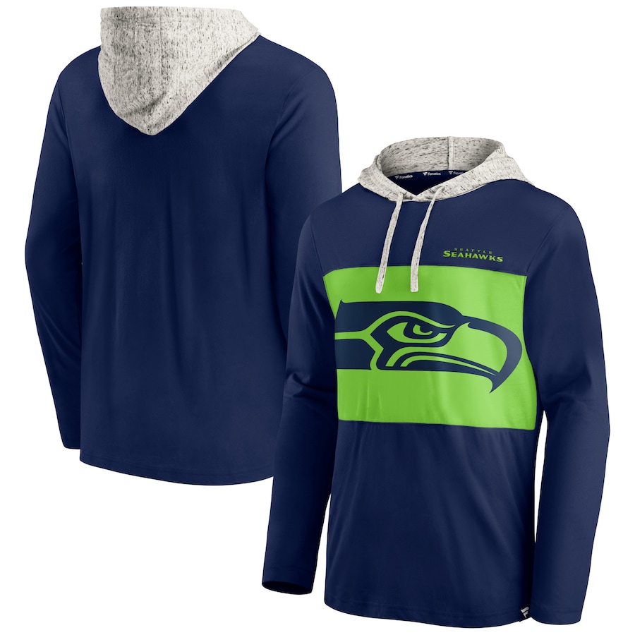 Seattle Seahawks College Navy Long Sleeve Hoodie T-Shirt - Man