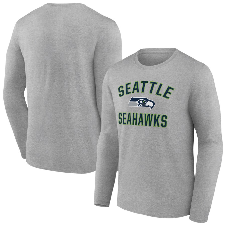 Seattle Seahawks Gray Victory Arch Long Sleeve T-Shirt - Man Seattle Seahawks Gray Victory Arch Long Sleeve T-Shirt - Man