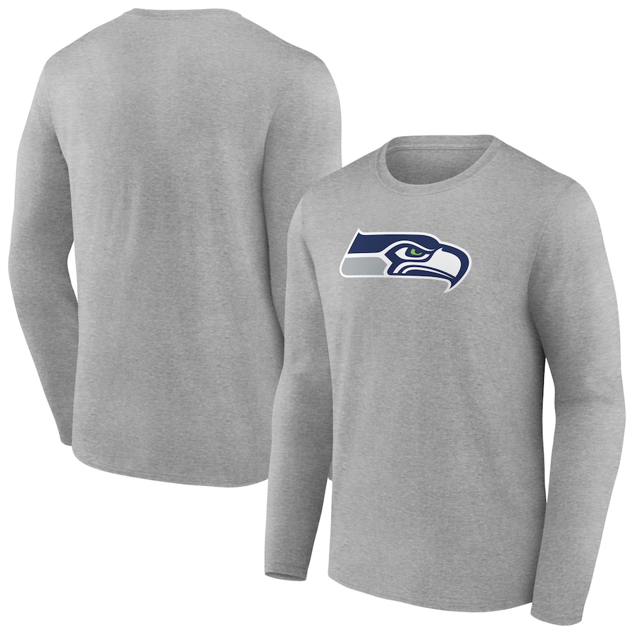 Seattle Seahawks Heather Gray Primary Team Logo Long Sleeve T-Shirt - Man Seattle Seahawks Heather Gray Primary Team Logo Long Sleeve T-Shirt - Man
