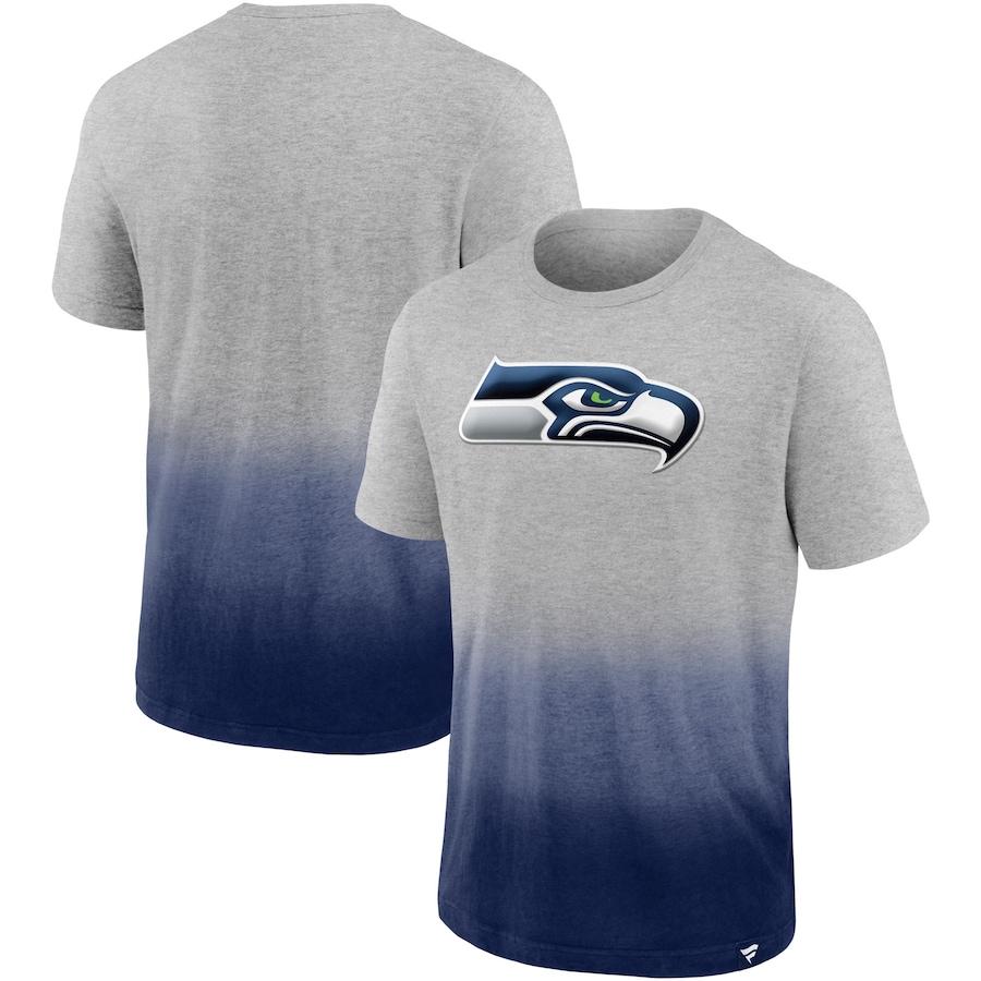 Seattle Seahawks Heathered Gray/College Navy Team Ombre T-Shirt - Man Seattle Seahawks Heathered Gray/College Navy Team Ombre T-Shirt - Man