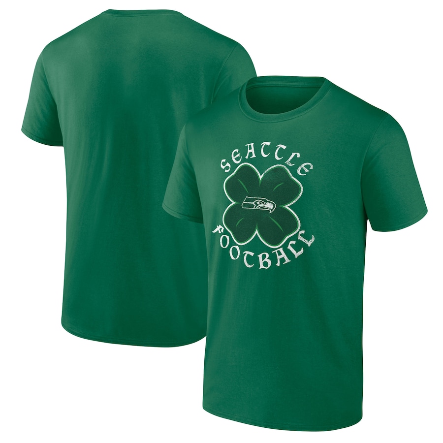 Seattle Seahawks Kelly Green Celtic Clover T-Shirt - Man Seattle Seahawks Kelly Green Celtic Clover T-Shirt - Man