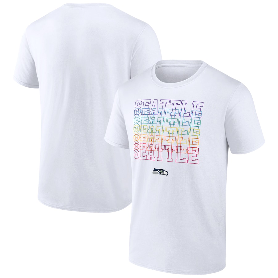 Seattle Seahawks White City Pride Logo T-Shirt - Man Seattle Seahawks White City Pride Logo T-Shirt - Man