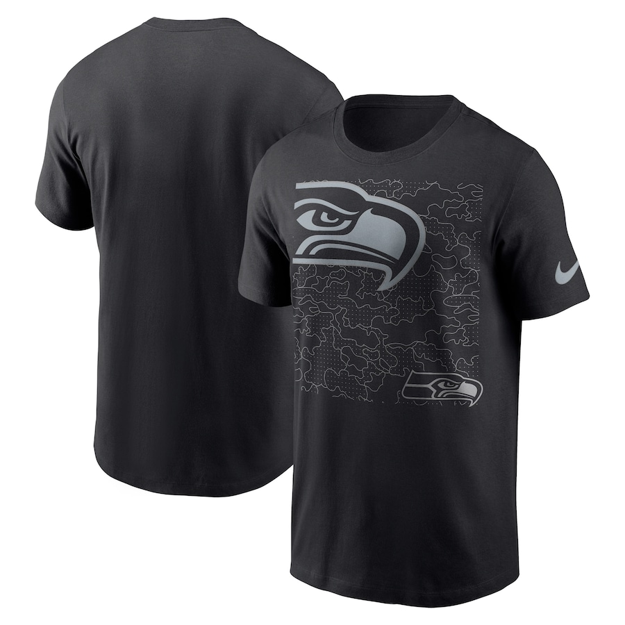 Seattle Seahawks Football Black RFLCTV T-Shirt - Man