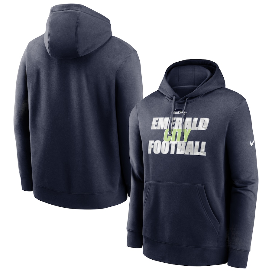 Seattle Seahawks Football College Navy Fan Gear Local Club Pullover Hoodie - Man