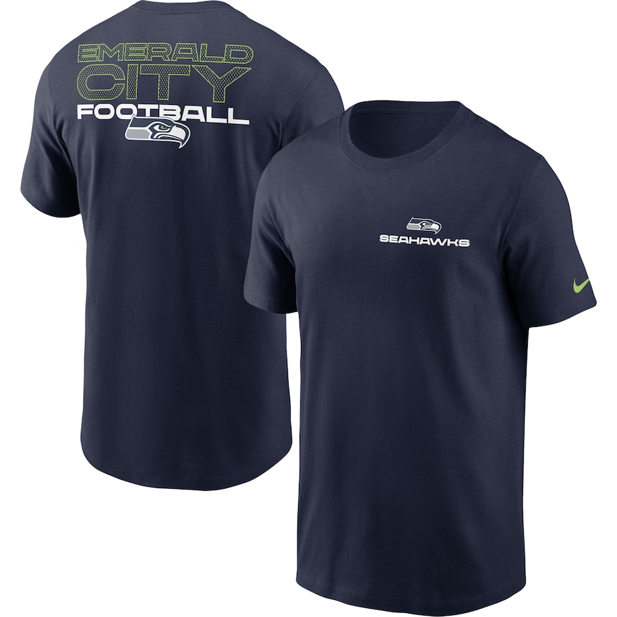 Seattle Seahawks Football College Navy Local Phrase T-Shirt - Man
