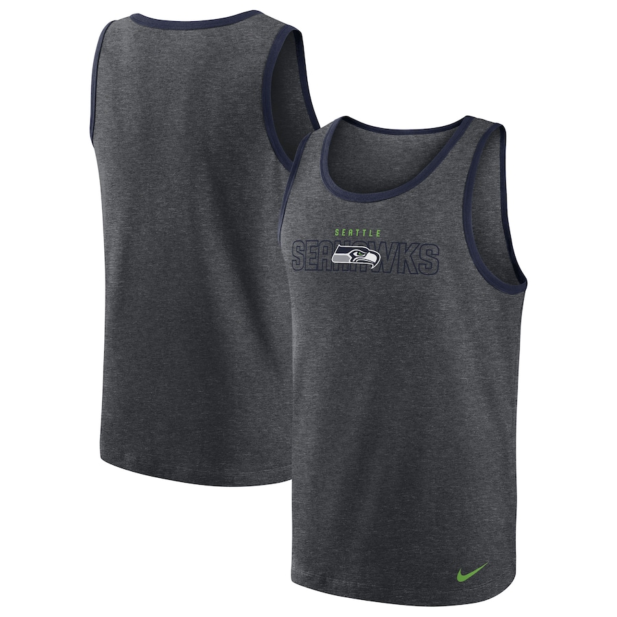 Seattle Seahawks Football Heathered Charcoal Tri-Blend Tank Top - Man Seattle Seahawks Football Heathered Charcoal Tri-Blend Tank Top - Man