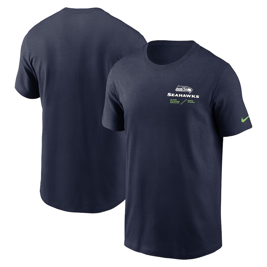 Seattle Seahawks Football Navy Sideline Infograph Lockup Performance T-Shirt - Man Seattle Seahawks Football Navy Sideline Infograph Lockup Performance T-Shirt - Man