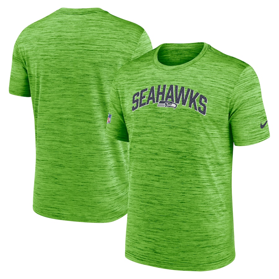 Seattle Seahawks Football Neon Green Sideline Velocity Athletic Stack Performance T-Shirt - Man Seattle Seahawks Football Neon Green Sideline Velocity Athletic Stack Performance T-Shirt - Man