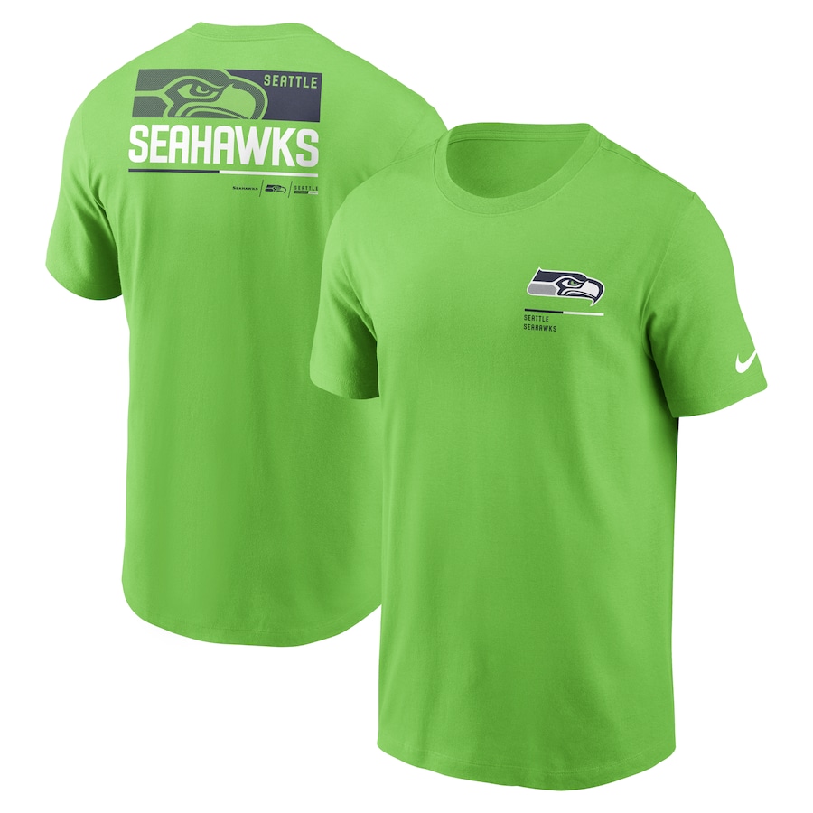 Seattle Seahawks Football Neon Green Team Incline T-Shirt - Man Seattle Seahawks Football Neon Green Team Incline T-Shirt - Man